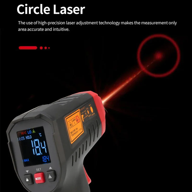 UNI-T Digital Thermometer Non-contact industrial Infrared Laser Temperature Meter UT306S UT306C Temperature Gun Tester-50-500 - Image 3