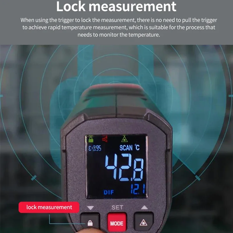 UNI-T Digital Thermometer Non-contact industrial Infrared Laser Temperature Meter UT306S UT306C Temperature Gun Tester-50-500 - Image 4
