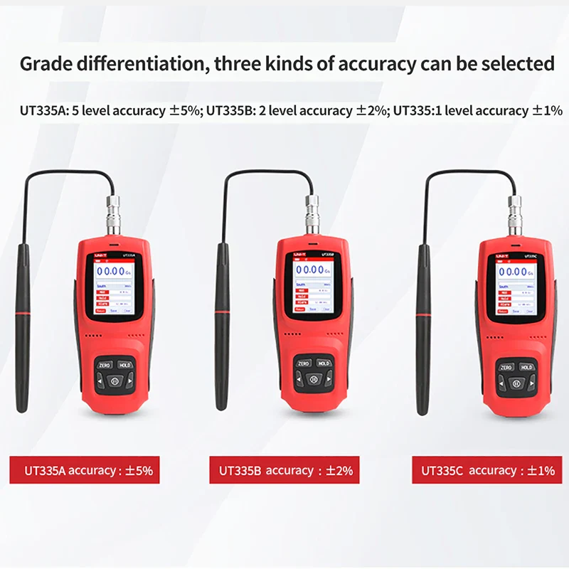 UNI-T Handheld Digital Gauss Meter UT335A UT335B  0-3000mT Automatic Manual Zeroing For Magnetic Field Detection - Image 2