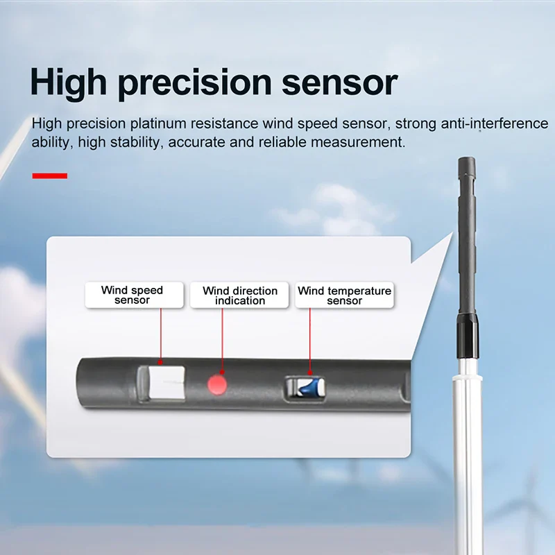 UNI-T Hot Wire Anemometer UT362H Split Design Wind Meter Wind Velocity Volume Temperature Measurement - Image 2