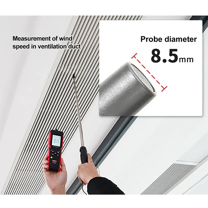 UNI-T Hot Wire Anemometer UT362H Split Design Wind Meter Wind Velocity Volume Temperature Measurement - Image 3