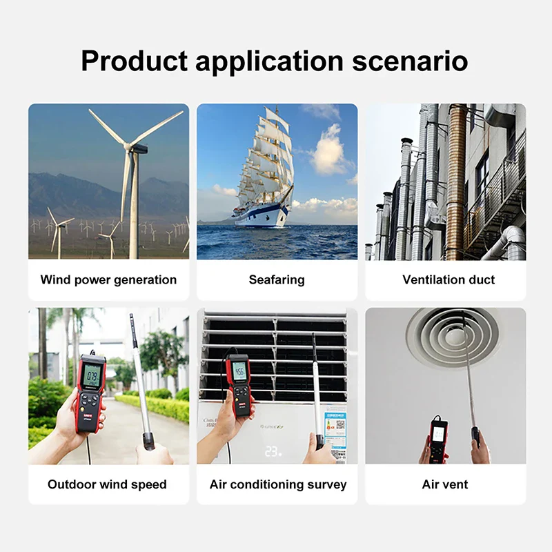 UNI-T Hot Wire Anemometer UT362H Split Design Wind Meter Wind Velocity Volume Temperature Measurement - Image 5