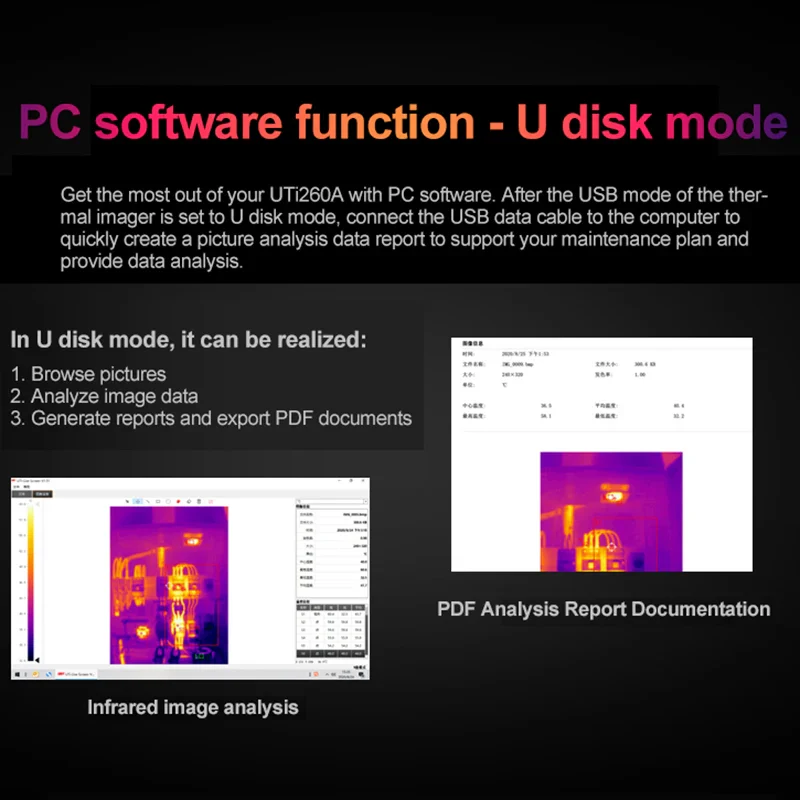 UNI-T Infrared Thermal Imager UTI260A 256x192 Pixels Thermal Camera For Repairs Thermographic Camera PCB Circuit Industrial Test - Image 4