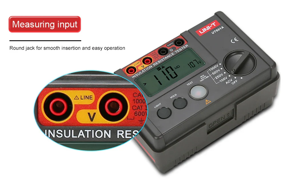 UNI-T Insulation Resistance Tester UT501 UT502 Digital Voltmeter Ohmmeter Megohmmeter Professional Ohm Meter Tester - Image 15