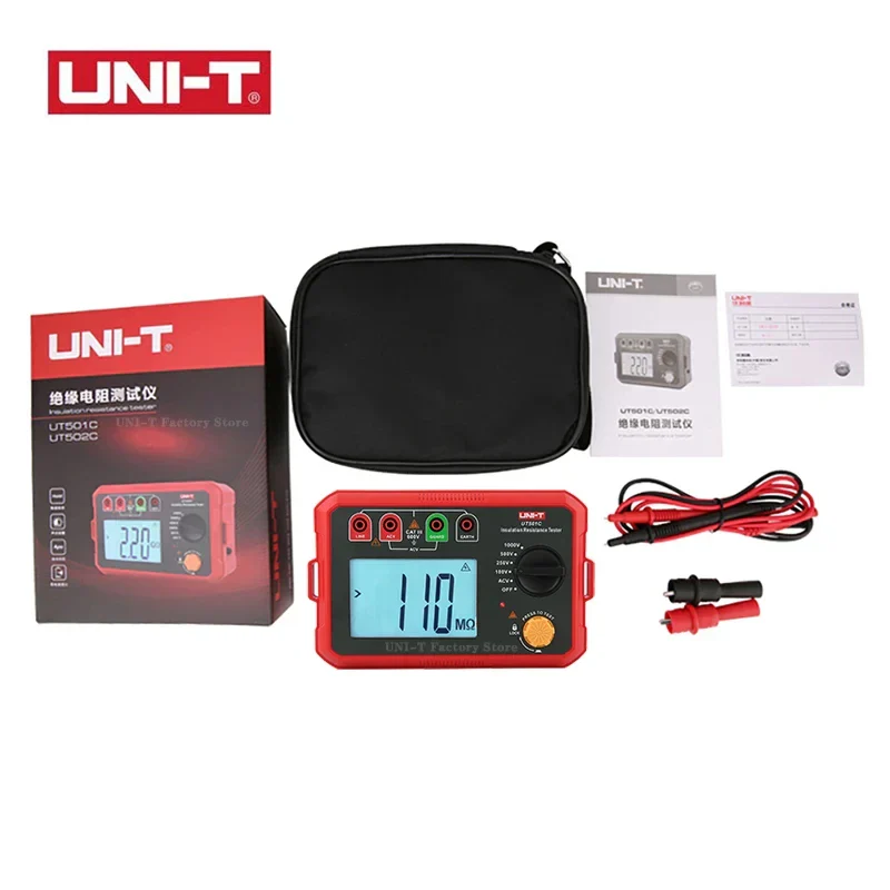UNI-T Insulation Resistance Tester UT501 UT502 Digital Voltmeter Ohmmeter Megohmmeter Professional Ohm Meter Tester - Image 9
