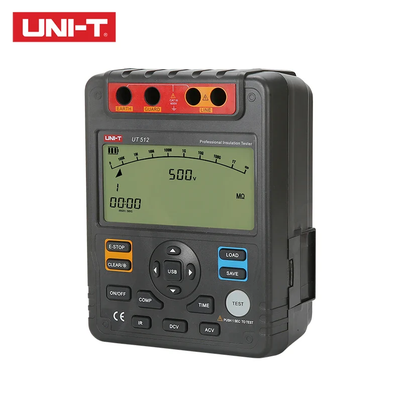 UNI-T Insulation Resistance Tester UT512 500V--2500V Earth Ground 1MΩ～100GΩ Ohm Meter AC DC Voltmeter - Image 3
