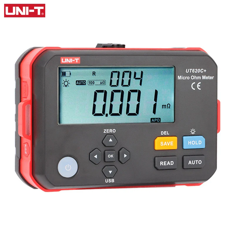 UNI-T Micro Ohm Meter UT620C+ 0.001mΩ～300.0KΩ Digital DC Low Resistance Tester Insulation Test LCD Display IP54 - Image 2