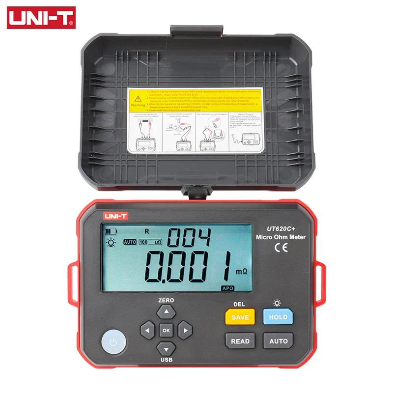 UNI-T Micro Ohm Meter UT620C+ 0.001mΩ～300.0KΩ Digital DC Low Resistance Tester Insulation Test LCD Display IP54 - Image 3