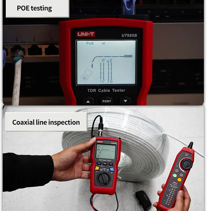 UNI T Network Cable Tester TDR UT685B KIT Cable Tracker Lan Tester RJ45 RJ11 Detector Wiring LCD Display Network Tool - Image 3