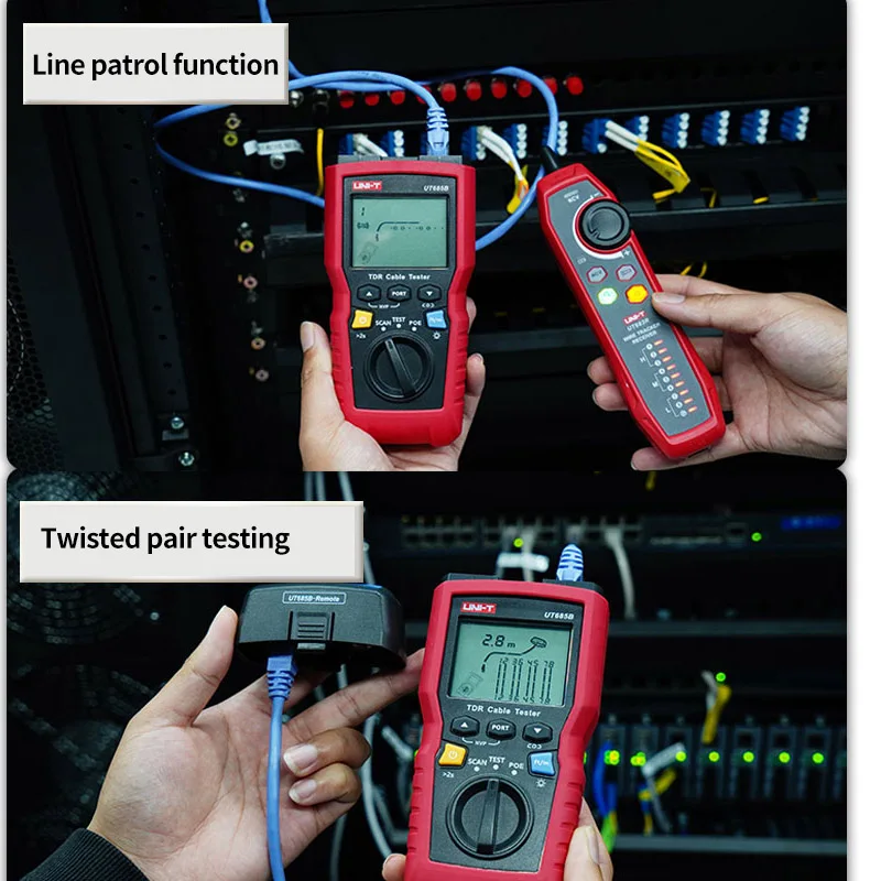 UNI T Network Cable Tester TDR UT685B KIT Cable Tracker Lan Tester RJ45 RJ11 Detector Wiring LCD Display Network Tool - Image 4