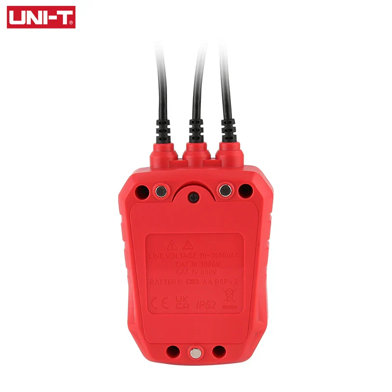 UNI-T Non-Contact Three Phase Detector UT262E Rotation Tester Phase Sequencer Breaker Finder 70V-1000V AC LED Buzzer Indication - Image 3