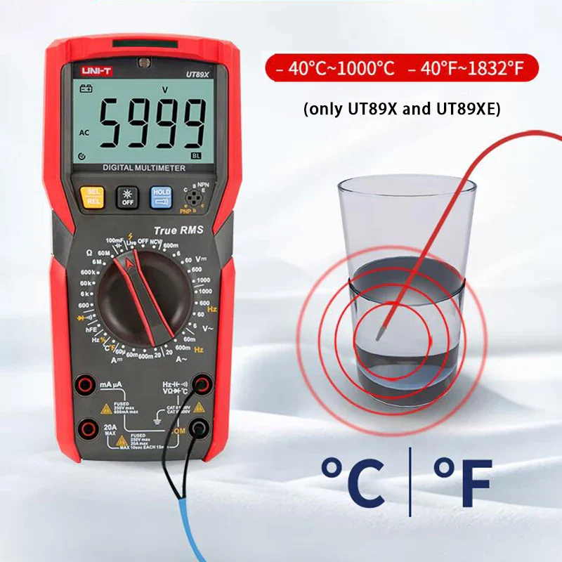 UNI-T Professional Digital Multimeter UT89X UT89XD True RMS NCV 20A Current AC DC Voltmeter Capacitance Resistance Tester - Image 2