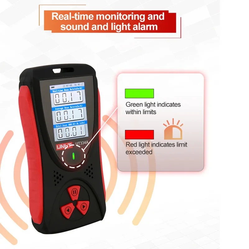 UNI-T Radiation Dose Tester UT334A Dosimeter Geiger Counter X-ray Beta Gamma Detector - Image 4