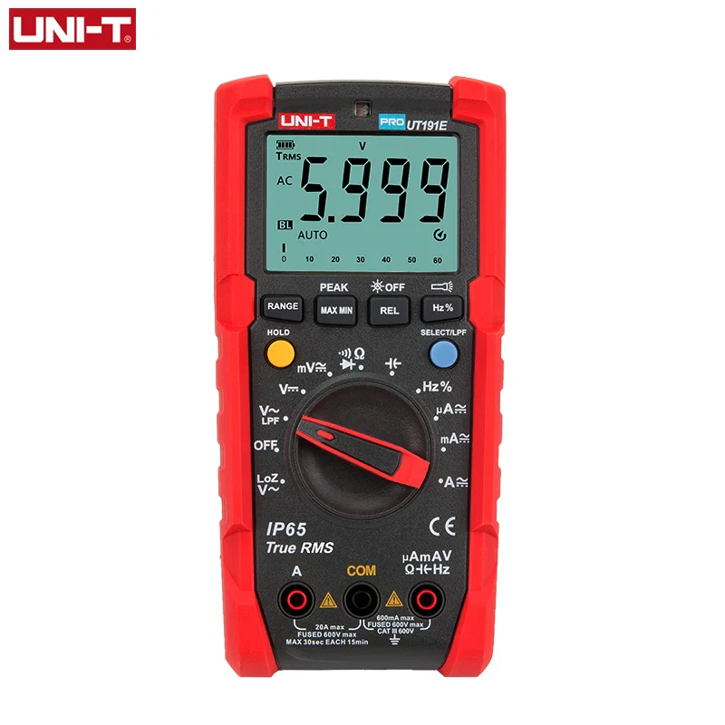 UNI-T Tester Digital Multimeter Profesional UT191T UT191E True RMS Auto Range DMM 20A Ammeter 600V Count 6000 DC AC Capacitor - Image 6