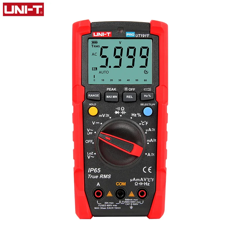UNI-T Tester Digital Multimeter Profesional UT191T UT191E True RMS Auto Range DMM 20A Ammeter 600V Count 6000 DC AC Capacitor - Image 7