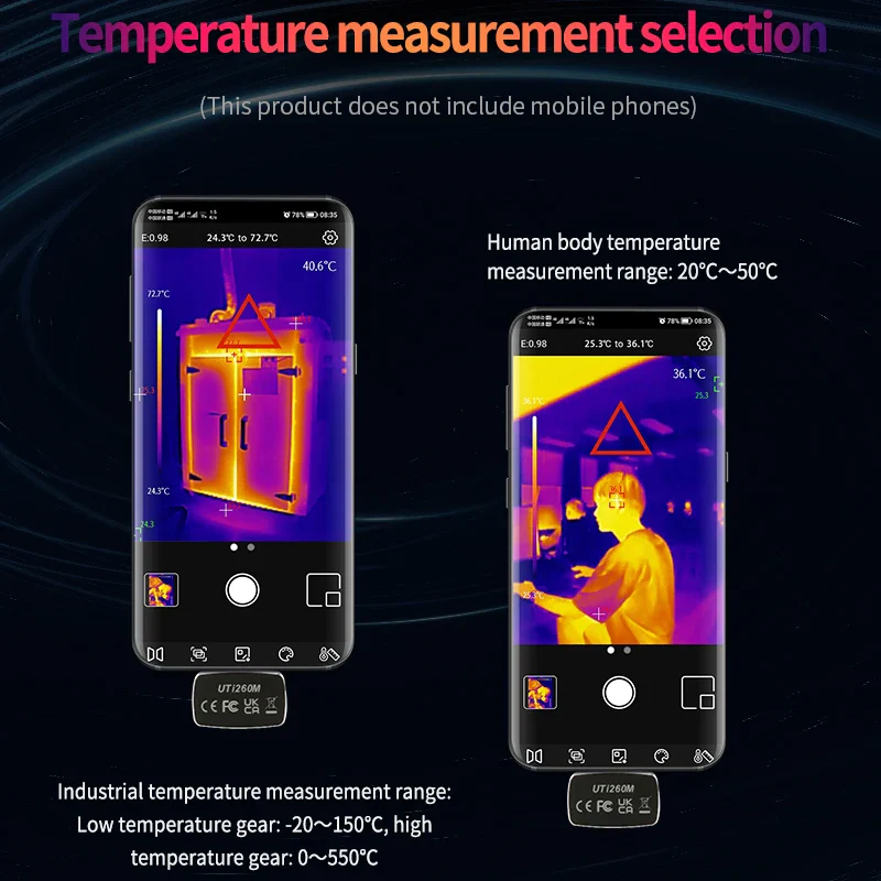 UNI-T Thermal Imager For Smart Phone UTI260M UTI256M 256x192 Pixel Thermographic Camera Thermal Camera PCB Circuit Failure Test - Image 2