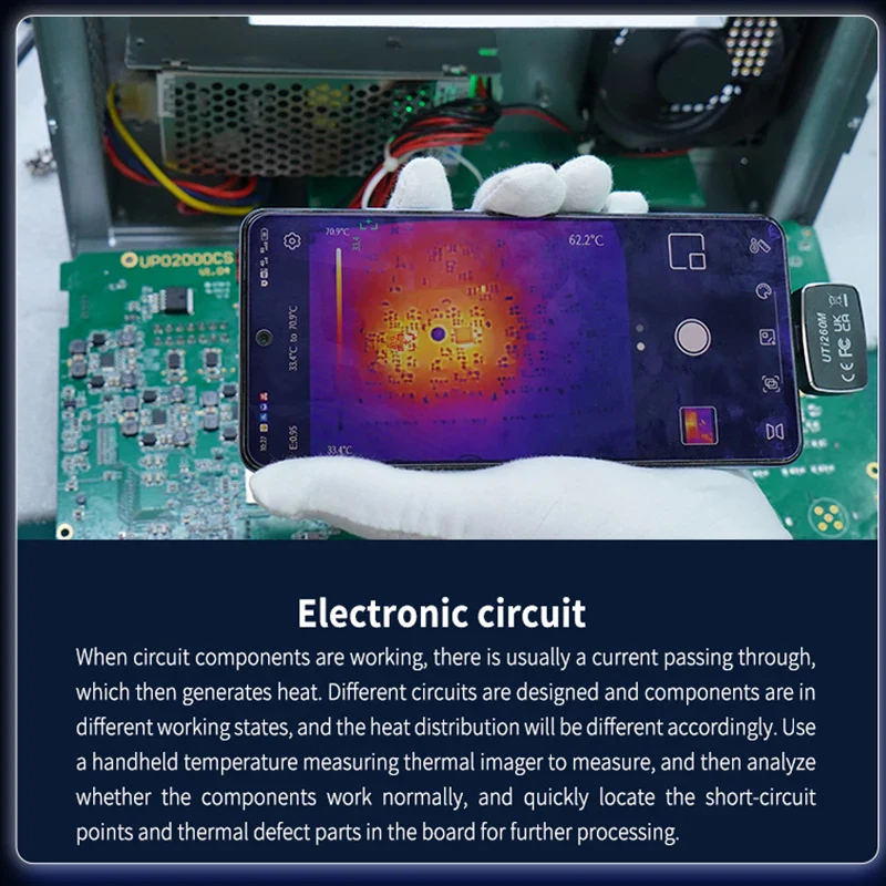 UNI-T Thermal Imager For Smart Phone UTI260M UTI256M 256x192 Pixel Thermographic Camera Thermal Camera PCB Circuit Failure Test - Image 5