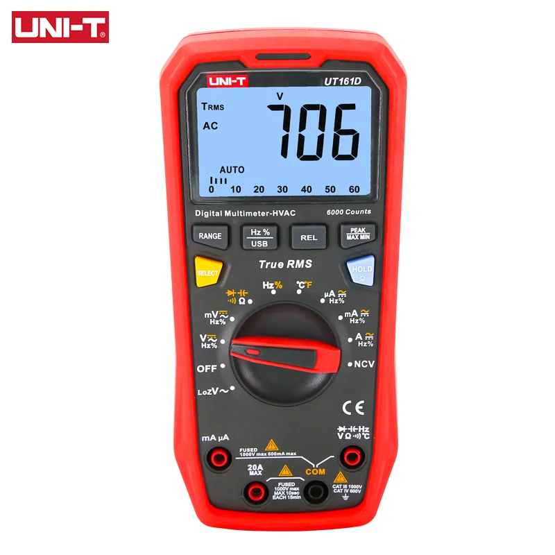 UNI-T UT161B UT161E UT161D Smart Digital Multimeter Profesional Tester True RMS CE Voltmeter Electric Tools AC DC Voltage Meter - Image 8