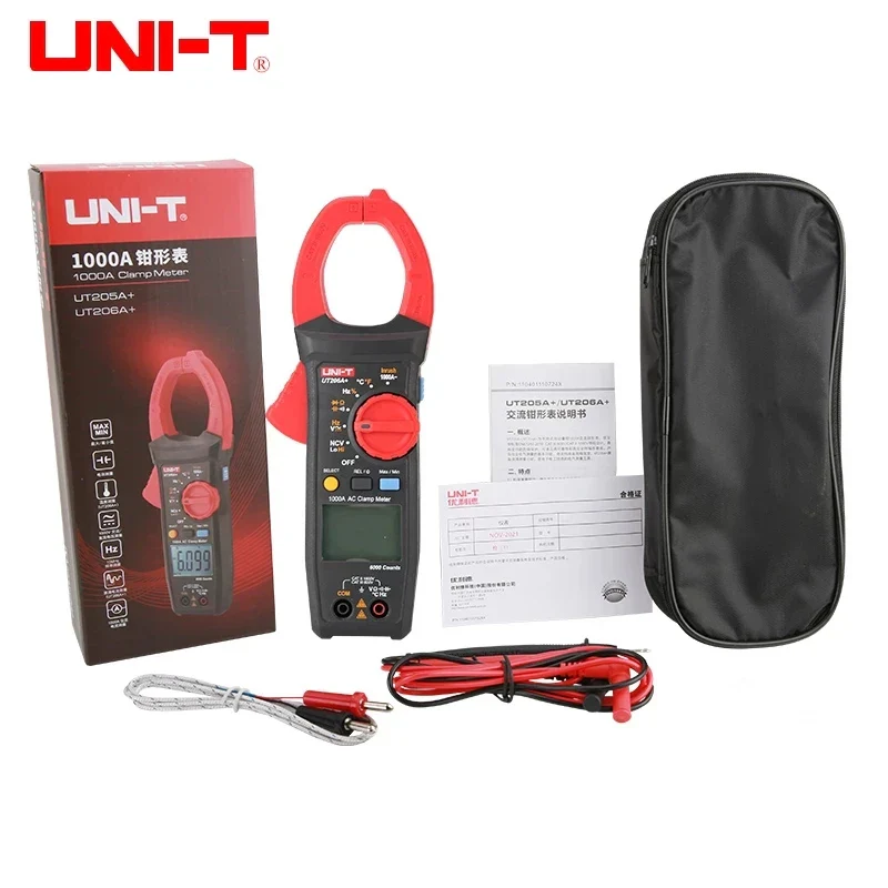 UNI-T UT205A+ UT206A+ Digital Clamp Meter 1000V AC DC Current Pliers Clamps Voltage Tester Ammeter Resistance Temperature Test - Image 2