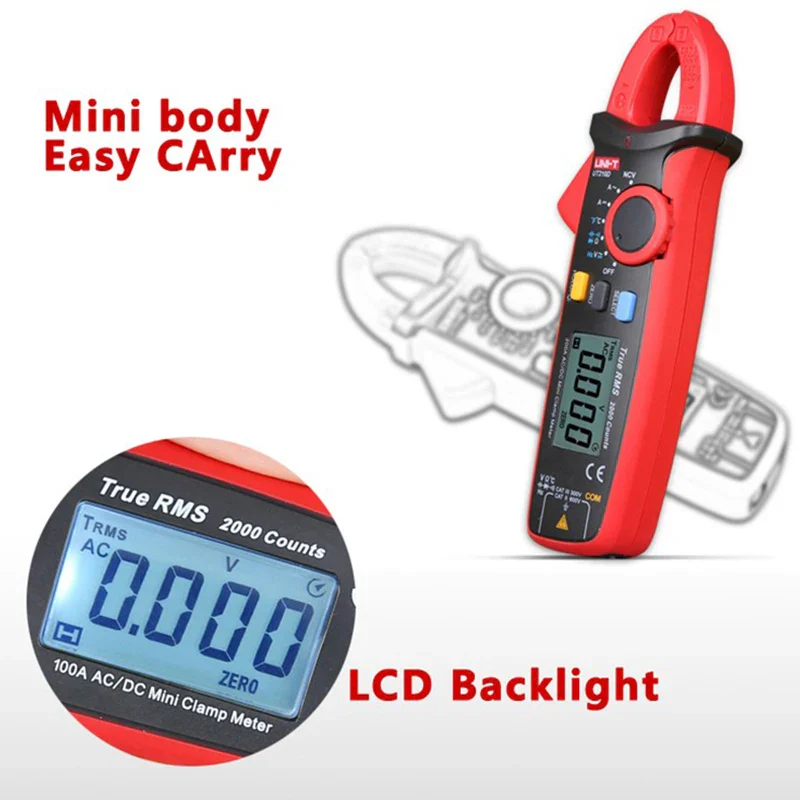 UNI-T UT210E UT210D Digital Clamp Meter True RMS AC DC Current Pliers Ammeter Voltage Tester Frequency VFC Capacitance Meter - Image 4