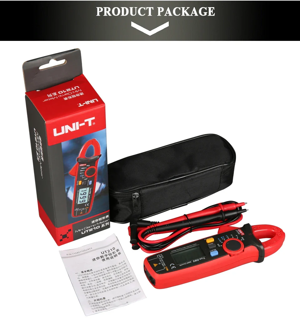 UNI-T UT210E UT210D Digital Clamp Meter True RMS AC DC Current Pliers Ammeter Voltage Tester Frequency VFC Capacitance Meter - Image 6