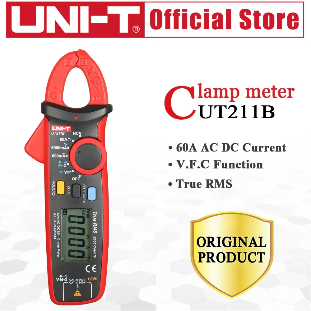 UNI-T UT211B Digital Clamp Multimeter AC DC 60A Current NCV Test Best Accuracy 20mA Zero Mode Cap Diode Ohm - Image 6