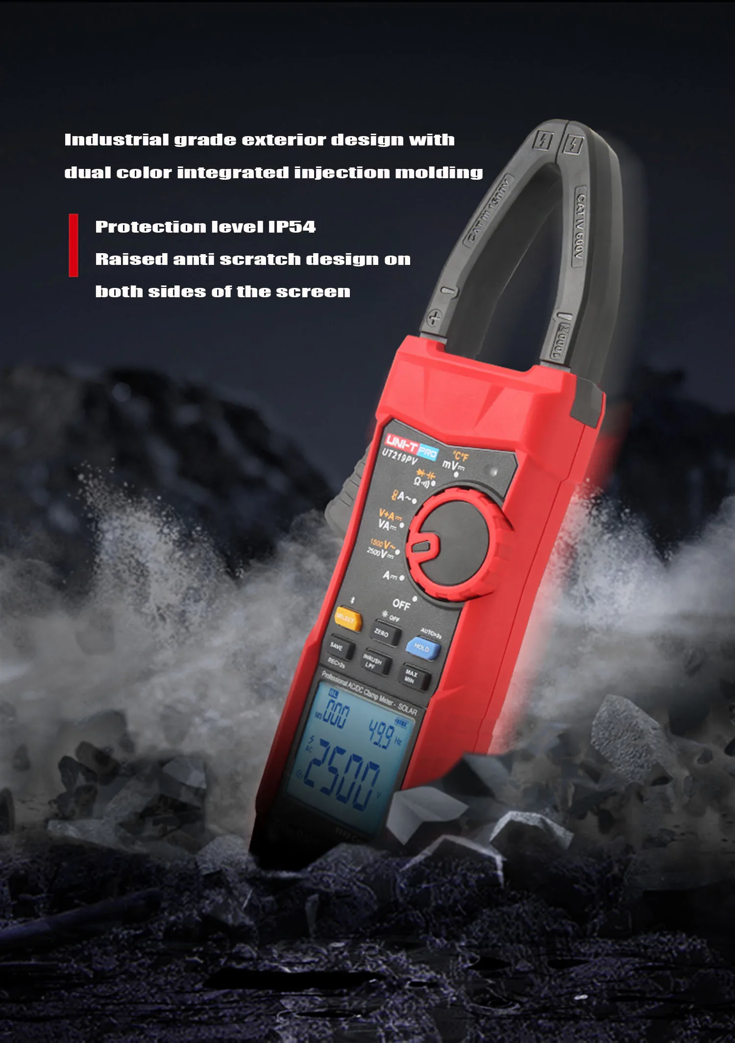 UNI-T UT219PV Clamp Meter AC DC Pliers Ammeter Voltmeter 1000A 1500V 2500V PEAK LPF Measure Digital Bluetooth Multimeter - Image 10