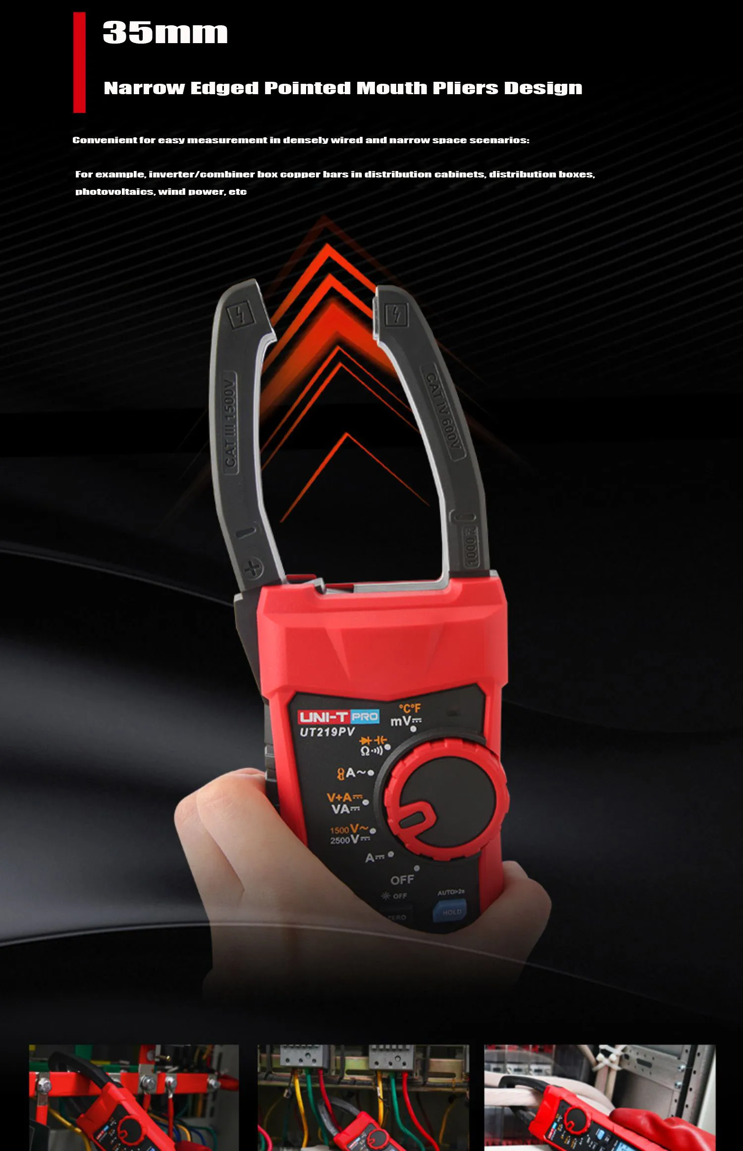 UNI-T UT219PV Clamp Meter AC DC Pliers Ammeter Voltmeter 1000A 1500V 2500V PEAK LPF Measure Digital Bluetooth Multimeter - Image 8