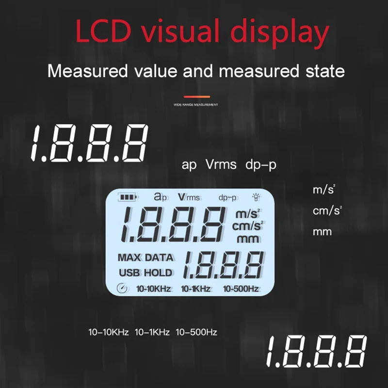 UNI-T UT315A Digital Vibration Testers Vibration Acceleration Velocity Displacement Measurement USB Connect PC Soft - Image 4