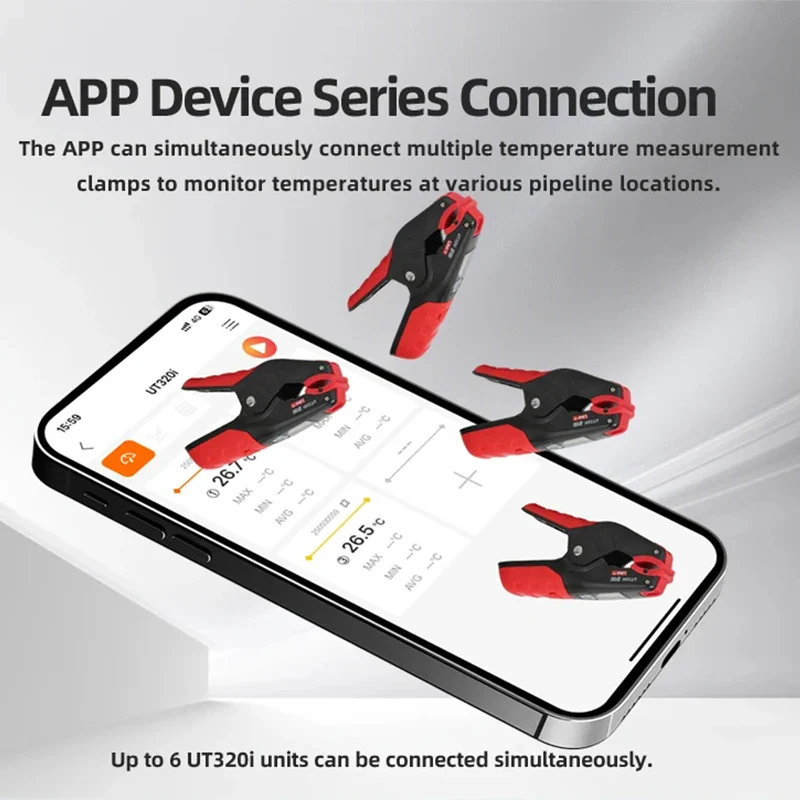 UNI-T UT320i Wireless Temperature Clamp High Precision Temperature Meter for HVAC Repair Tools Wireless Temperature Clamp - Image 3