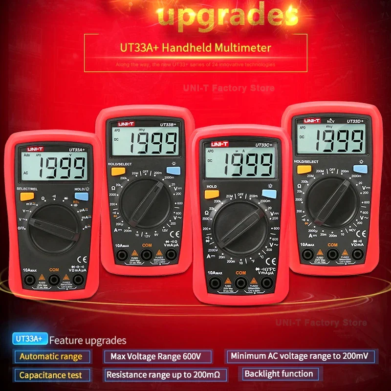 UNI-T UT33A UT33B UT33C UT33D Plus Pocket Multimeter Digital Ammeter Voltmeter Professional Resistance Measure Multi Meter - Image 2