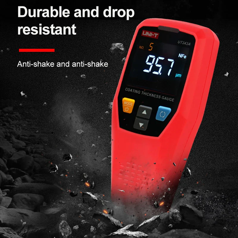 UNI-T UT343A Digital Paint Tester Car Coating Thickness Gauge Film Lacquer Meter Automotive Tools Measuring FE/NFE - Image 4