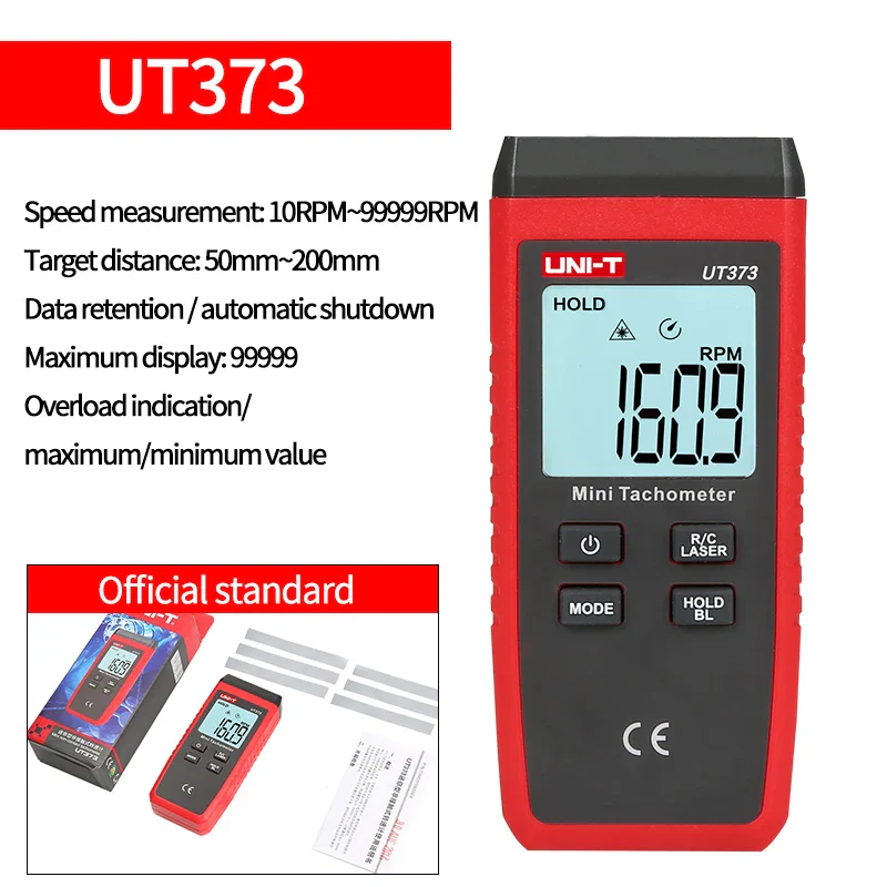 UNI-T UT373 Mini Digital Laser Tachometer Non Contact Universal 99999 RPM Meter Rotational Speed Sensor Tachometer LCD Backlight - Image 5