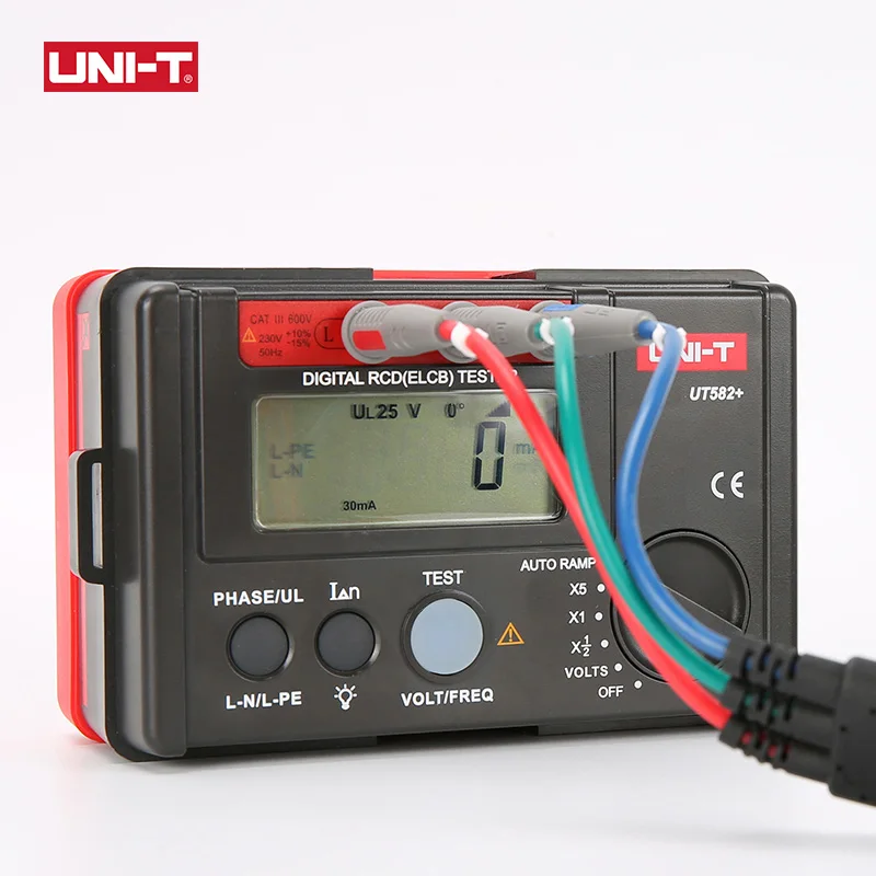 UNI-T UT582+ Digital RCD (ELCB) Tester AUTO RAMP Leakage Circuit Breaker Meter with Mis-Operation Buzzer - Image 5