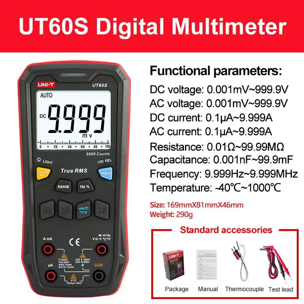 UNI-T UT60S UT60BT Digital Smart Multimeter 1000V AC DC Voltmeter Ammeter True RMS Frequency Meter Capacitor Temperature Tester - Image 2
