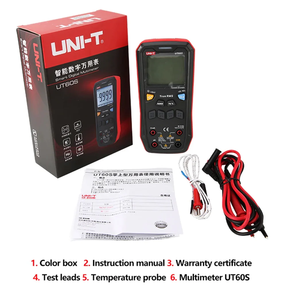 UNI-T UT60S UT60BT Digital Smart Multimeter 1000V AC DC Voltmeter Ammeter True RMS Frequency Meter Capacitor Temperature Tester - Image 7