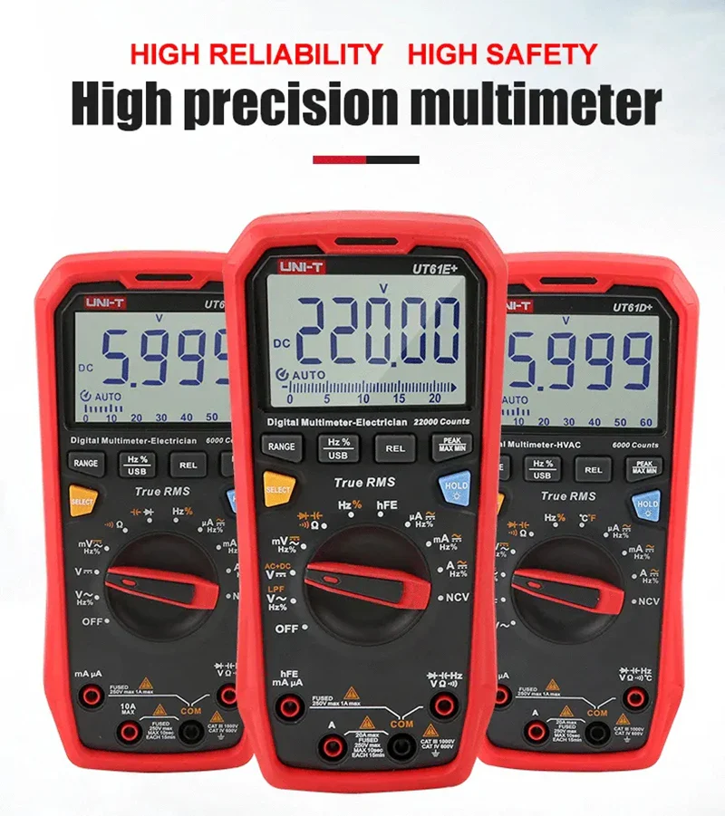 UNI-T UT61B UT61D UT61E Plus Smart Multimeter Analog & Digital Polymer Electrician Tester Voltmeter Ammeter Electric Multi Meter - Image 10