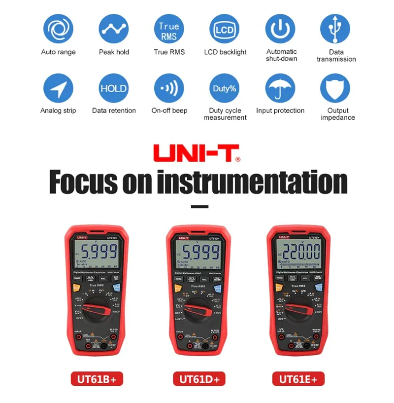 UNI-T UT61B UT61D UT61E Plus Smart Multimeter Analog & Digital Polymer Electrician Tester Voltmeter Ammeter Electric Multi Meter - Image 11