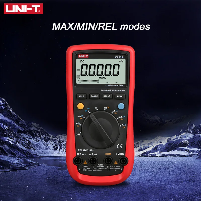 UNI-T UT61E Digital Multimeter Meter True RMS 1000V AC DC Multimeter Voltage Tester Relative Mode 22000 Counts High Reliability - Image 3