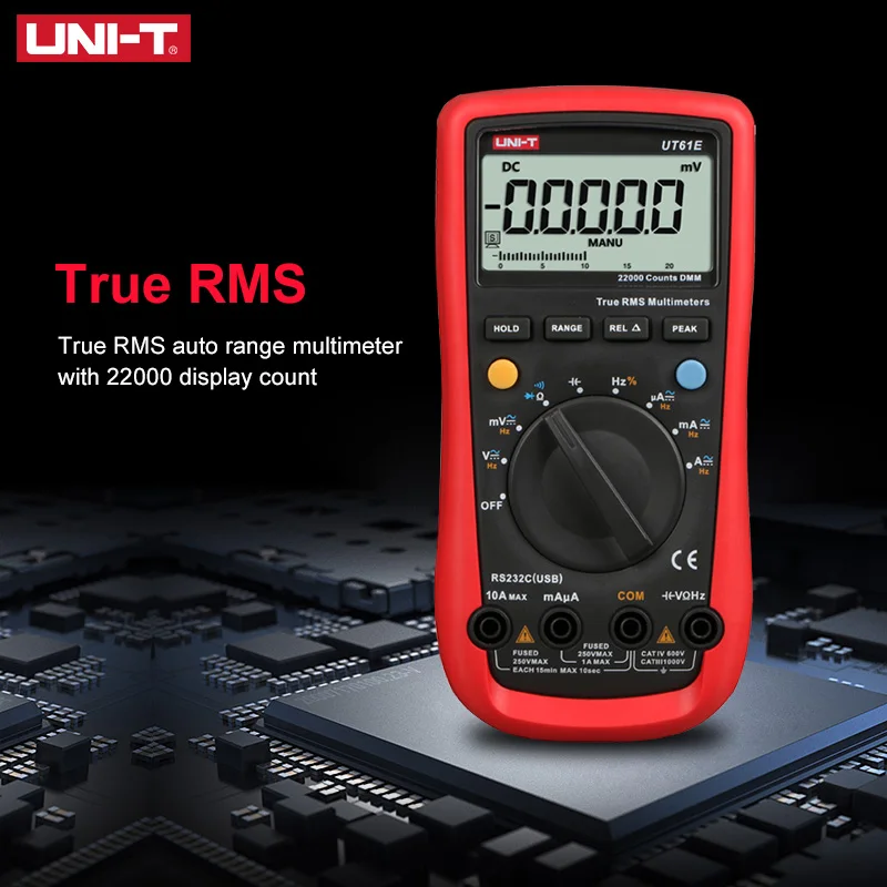UNI-T UT61E Digital Multimeter Meter True RMS 1000V AC DC Multimeter Voltage Tester Relative Mode 22000 Counts High Reliability - Image 4