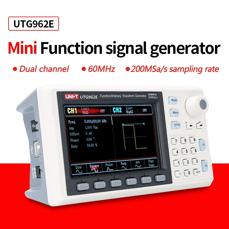 UNI-T UTG932E UTG962E Function Signal Generator 30Mhz 60Mhz Dual Channel Frequency Sine Wave Arbitrary Waveform Generator - Image 10