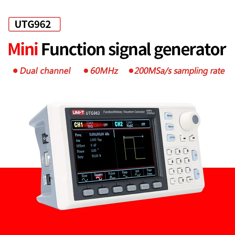 UNI-T UTG932E UTG962E Function Signal Generator 30Mhz 60Mhz Dual Channel Frequency Sine Wave Arbitrary Waveform Generator - Image 9