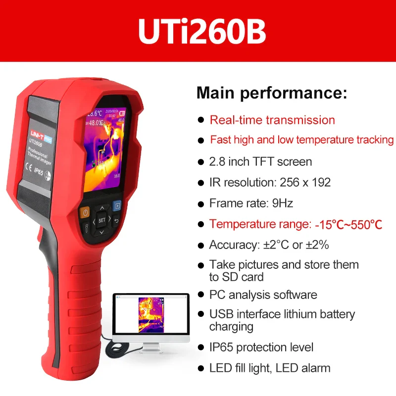 UNI-T UTI260B UTI260A Thermal Camera 256X192 Pixels Construction Thermal Imager PCB Circuit Floor Heating Tube Testing - Image 2