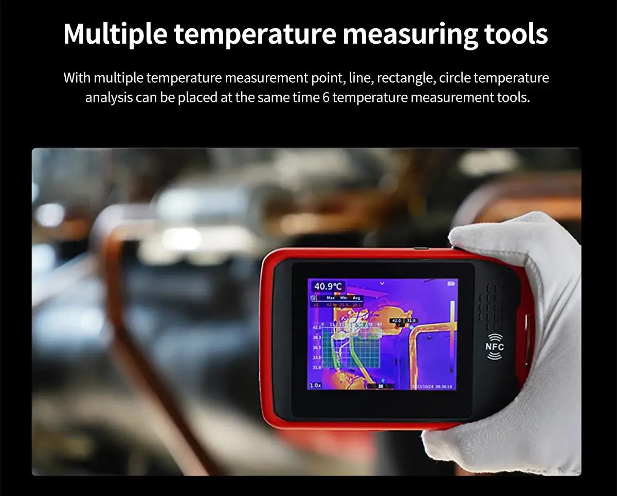 UNI-T UTI260T Pocket Thermal Imager 256x192 NCV Bluetooth Thermographic Camera Infrared Thermal Camera For Repair PCB Circuit - Image 12