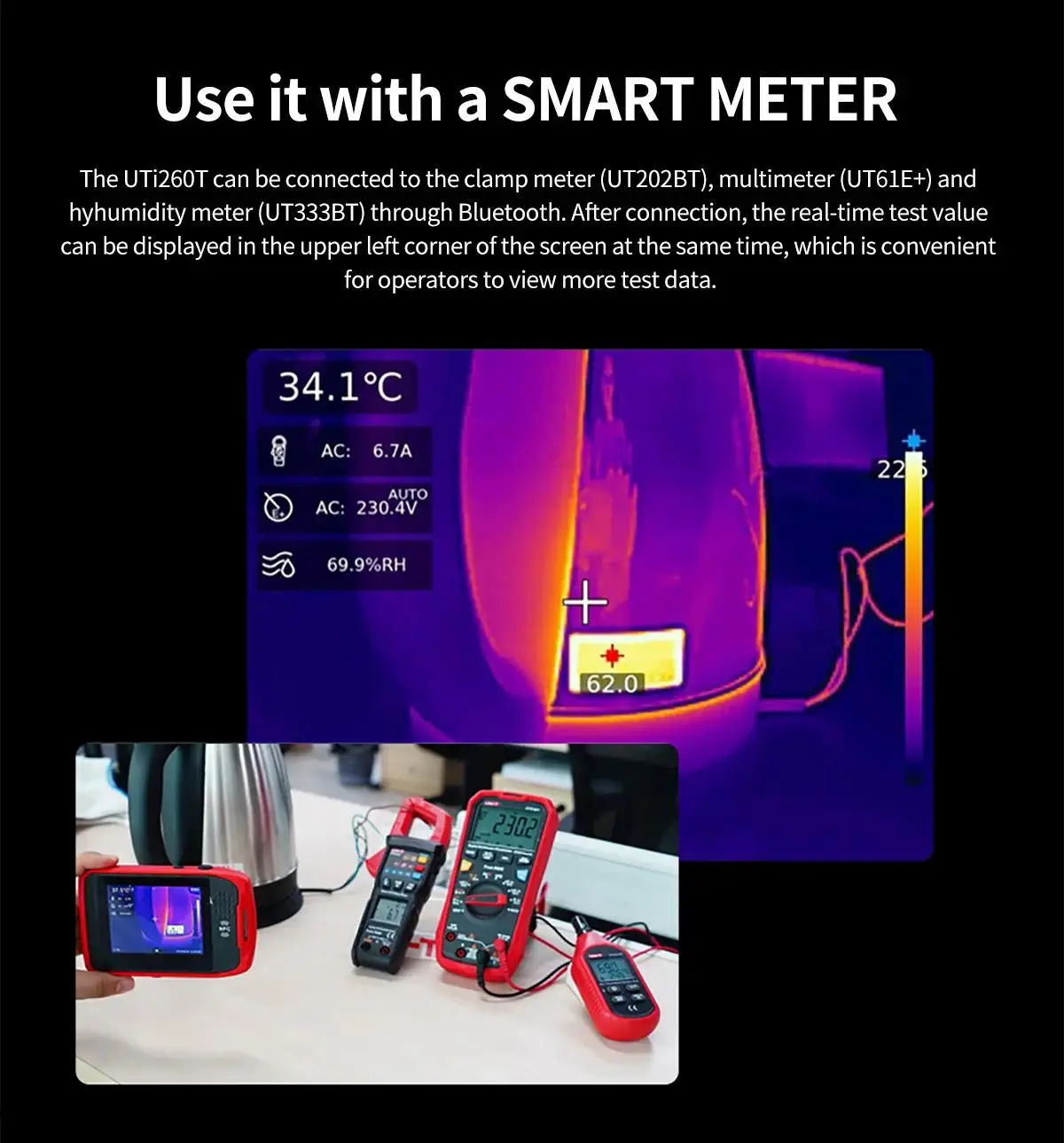 UNI-T UTI260T Pocket Thermal Imager 256x192 NCV Bluetooth Thermographic Camera Infrared Thermal Camera For Repair PCB Circuit - Image 13