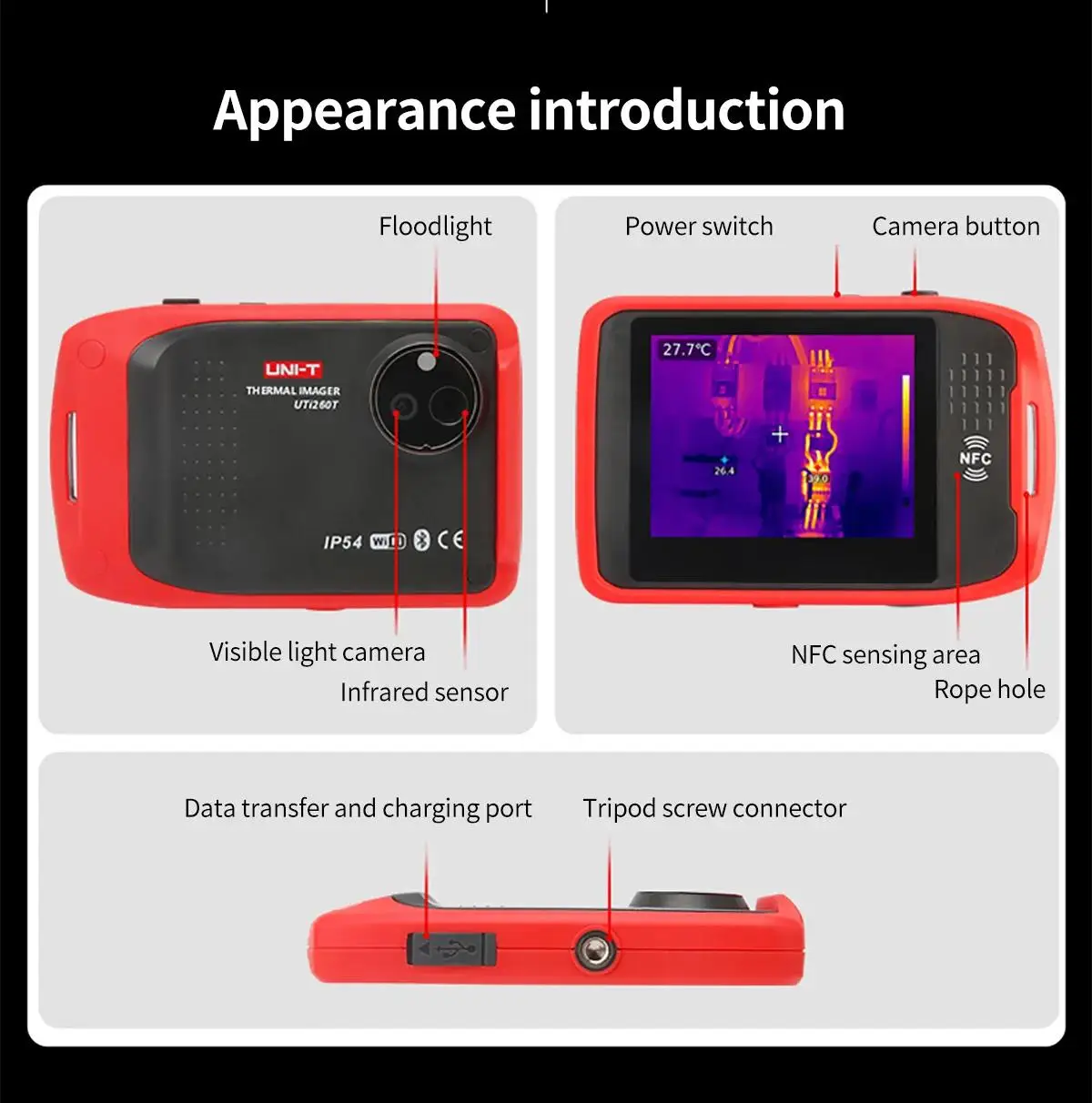 UNI-T UTI260T Pocket Thermal Imager 256x192 NCV Bluetooth Thermographic Camera Infrared Thermal Camera For Repair PCB Circuit - Image 15