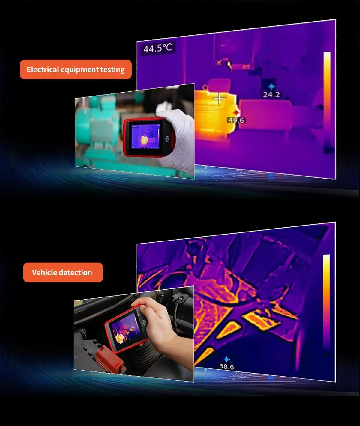 UNI-T UTI260T Pocket Thermal Imager 256x192 NCV Bluetooth Thermographic Camera Infrared Thermal Camera For Repair PCB Circuit - Image 5