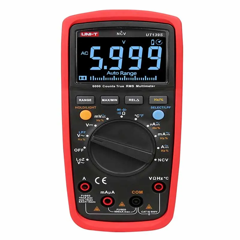 UNIT Multimeter Professional UT139S True RMS Digital Multimeters Temperature Probe LPF pass (low pass filter) function - Image 6