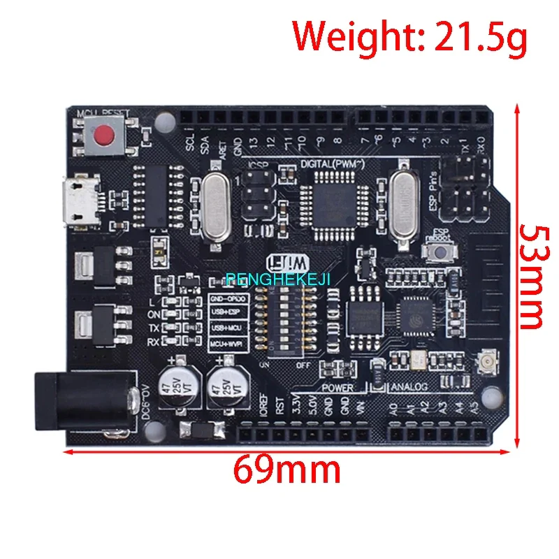 UNO+WiFi R3 ATmega328P+ESP8266 CH340 (32Mb di memoria) 6V-9V USB-TTL CH340G per Arduino NodeMCU WeMos una scheda di sviluppo - Image 2