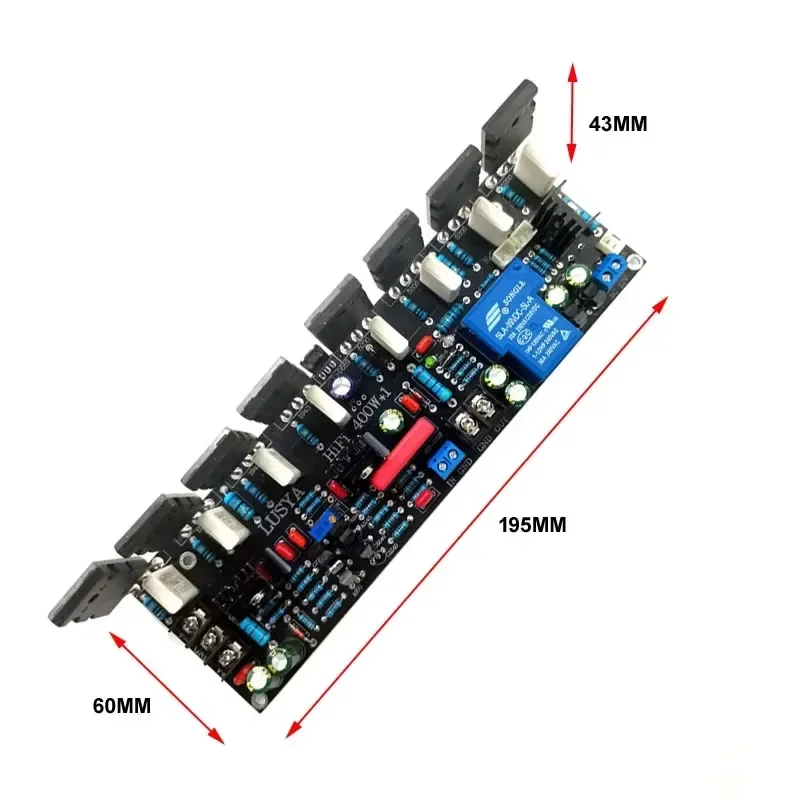 Upgraded Version Mono 400W Tube 2SC5200 + 2SA1943 20V-90V HIFI High Power Audio Amplifier Board With Speaker Protect Ralay - Image 3